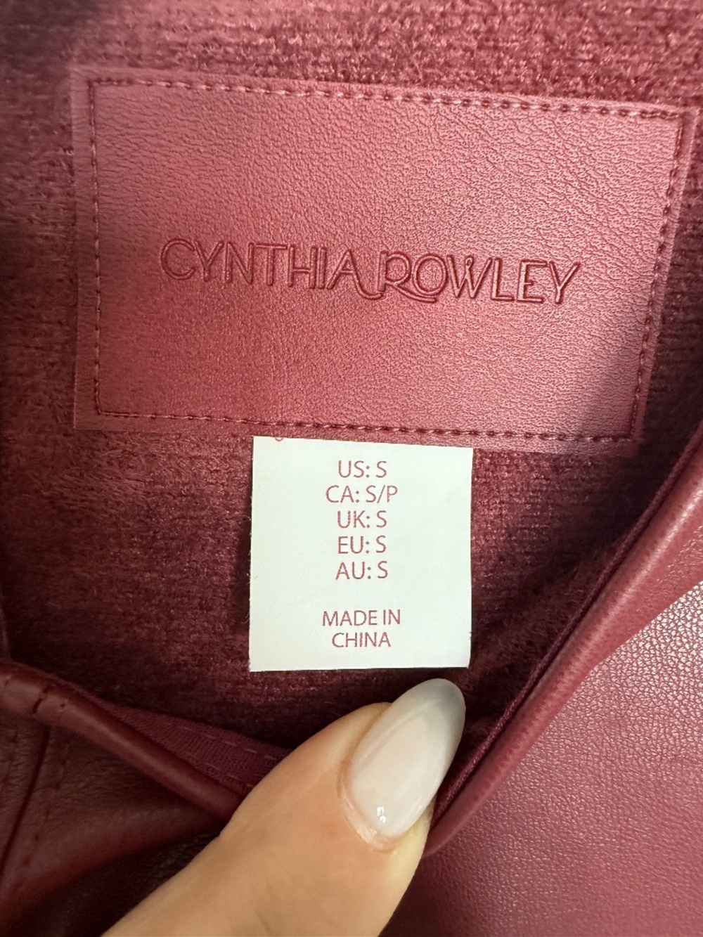 Cynthia Rowley Faux Leather A-Line Dress Size Small NWT Burgundy - Picture 6 of 9